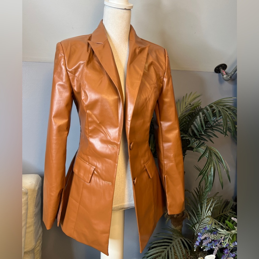 New Faux Leather Blazer